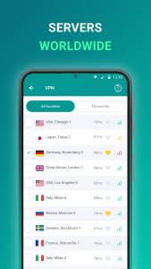 لیست سرورهای سریع و بدون پولی جهان در برنامه VPN - very convenient fast VPN برای انترنیت سلام و اتصالات