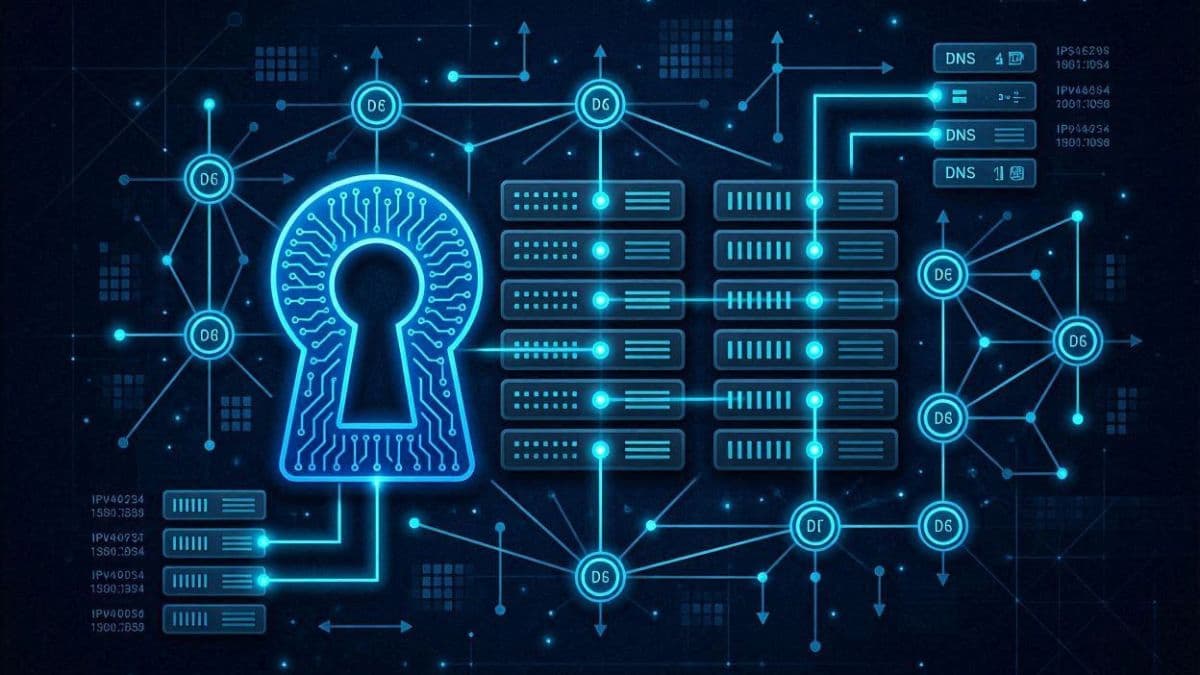 نمودار بصری عیب‌یابی و تنظیمات کستوم DNS و لایه IPv4 در برنامه‌های GearUP Booster و Zaha VPN برای حل ارور لابی بازی.